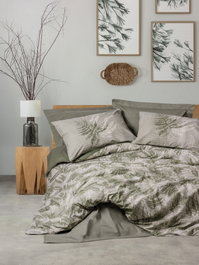 L'essentiel linge de maison Juego de funda de edredón Frond - Khaki